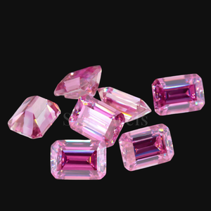 Diamante de Laboratorio en Forma de Esmeralda Rosa Oscuro DEF VVS VS HPHT CVD, Piedra Suelta para Joyería, Venta al Por Mayor - Product Image 3