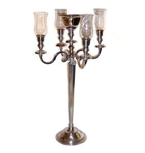 Top vente de haute qualité dernière conception traditionnelle petit aluminium 5 bras candélabres de table couleur argent candélabres de mariage - Product Image 2