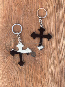 พวงกุญแจหนังวัวสไตล์ที่เป็นเอกลักษณ์ใหม่พวงกุญแจต้นคริสต์มาสพวงกุญแจหนังวัวพวงกุญแจทันสมัยพวงกุญแจขนจริงขายดี - Product Image 2