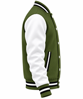 Blouson universitaire homme tendance 2026, personnalisé, style baseball, avec manches en cuir, pour l'hiver