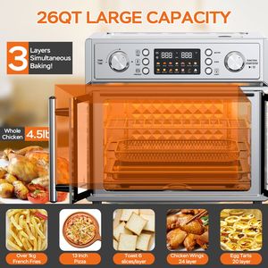 29.5QT French Door Stainless Steel Air Fryer <b>Toaster</b> Oven Combo Large Countertop Oven with 14 Presets Digital Control - Product Image 6