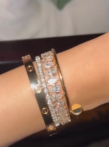 Women's <b>Silver</b> Gold Plated Diamond Hip Hop <b>Bracelets</b> <b>Cross</b> Charms Brilliant Cut Filled Synthetic Lab Grown IGI Engagement - Product Image 4