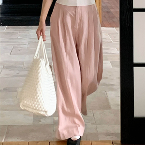 100% Linen Wide Leg Pants, Loose Fit <b>Summer</b> <b>Trousers</b>, Breathable Casual Linen Pants for Women and Men - Product Image 5