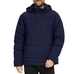 Chaqueta Acolchada para Hombre con Bloques de Color, Cortavientos, Cierre de Cremallera, Casual, de Invierno, Cuello Alto, Ajuste Delgado, Exterior de Poliéster - Product Image 5