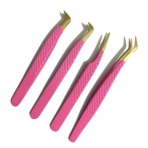 Professional Eyelash <b>Extension</b> Pink Tweezers For Volume Lashes Tweezers Dead Skin Remover Manicure Makeup <b>Nail</b> Tools - Product Image 5
