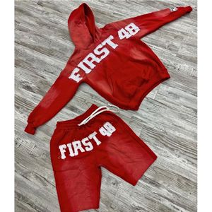 Conjunto Deportivo de Sudadera con Capucha y Pantalones Cortos para Hombre, Ropa Deportiva Informal para Gimnasio, Tejido Suave, Ropa Atlética, Personalización de Marca - Product Image 2