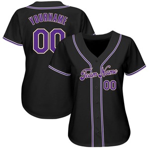 Maillot de softball personnalisé noir, violet et blanc pour femmes – Respirant, anti-humidité, tenue de sport d'équipe, uniformes de jeu athlétiques en gros - Product Image 1
