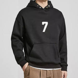 Sudadera con capucha de algodón grueso para hombre, con hombros caídos, estilo cropped y corte holgado, estampada, tipo pullover, de alta calidad, fabricante de sudaderas. - Product Image 1