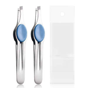 Pinzas para cejas de acero inoxidable, punta puntiaguda, mango cómodo, estilo moderno, reutilizables para una depilación precisa - Product Image 1