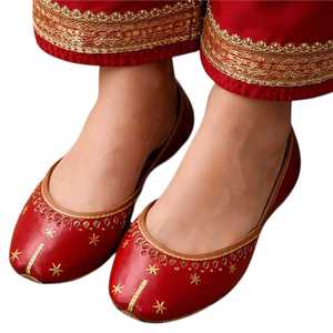 Bridal Pakistani Khussa Ladies Pumps Luxury Handmade Embroidered Traditional Flats Wedding Party Footwear Wholesale - Product Image 1