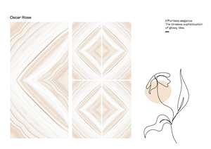 กระเบื้องพอร์ซเลนลายหินอ่อนขนาด 600x1200 มม. ผิวมันเงา สำหรับปูพื้นและผนัง ตกแต่งห้องนั่งเล่นหรูหรา โรงแรม - Product Image 4