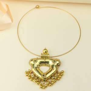 Designer 925 Sterling <b>Silver</b> Gold Plated Tribal Pendant Necklace with Bead Drop Women Jewelry - Product Image 2