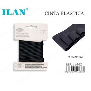 Fascia elastica Ilan 2,5 mm x 3 m per progetti di cucito e artigianato - Product Image 1