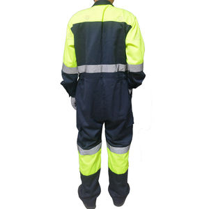Two Tone Safety Work Coverall Hi Vis Reflective <b>Tape</b> Custom Logo Cotton Polyester Industrial Worker Wear Protective Uniform - Product Image 5