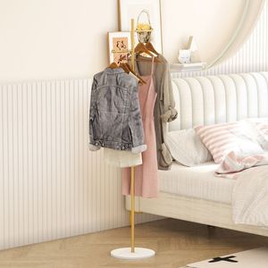 Appendiabiti Autoportante in Metallo Dorato con Base in Marmo, Appendiabiti Multiuso per Camera da Letto e Porta Cappelli - Product Image 1