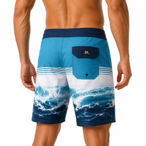 High Quality Men's Quick Dry Beach Board <b>Shorts</b> Ocean Wave Print Surf Swim Trunks Lightweight Summer Swimwear Casual Wear <b>Shorts</b> - Product Image 4