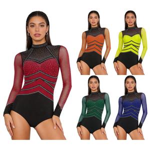 Traje de Gimnasia para Mujer, Mono para Danza, Patinaje sobre Hielo, Espectáculos, Actuaciones en Escenario, Ropa de Entrenamiento de Danza - Product Image 1