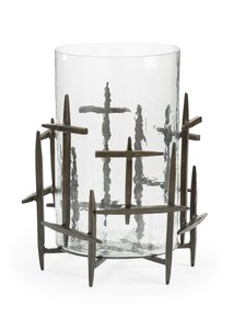 Glass <b>Hurricane</b> Candle Holder with Gold Metal Base Elegant Cylinder Pillar Candle <b>Lantern</b> for Wedding Centerpiece & Home Decor - Product Image 6