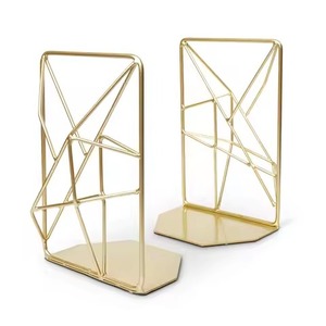 Ensemble de 2 serre-livres modernes en métal, design sculptural irrégulier, décoratifs pour bureau et maison - Product Image 2
