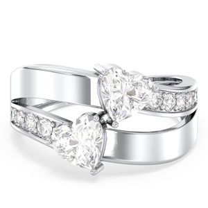 Anillos de compromiso y promesa REYES GRA de plata de ley 925 con moissanita en forma de corazón de 1.79 quilates para mujer, joyería fina de lujo. - Product Image 1