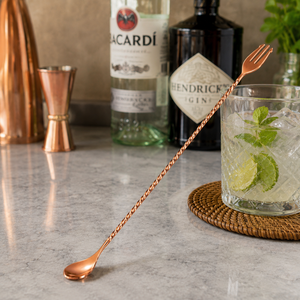 Cuillère à cocktail en cuivre avec manche torsadé, fourchette mélangeuse, cuillère à mélanger pour barman, mélangeur de boissons pour bar, café, mocktail, usage en cuisine - Product Image 4