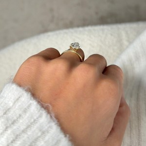 3 Carat Pear Cut Lab Grown Diamond 18K Gold Plated <b>Ring</b> for Women | IGI Certified <b>Solitaire</b> Engagement <b>Ring</b> Filled Diamonds - Product Image 4