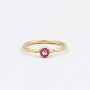 Bague en argent sterling 925 faite à la main pour femme, avec pierre précieuse naturelle tourmaline rose, pierre de naissance d'octobre, pour fiançailles et Noël - Product Image 1