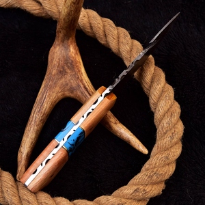 <b>Timber</b> Steel Enterprises Handmade Damascus Steel Skinner Hunting Knife Wood Handle Drop Point Blade Full Tang Design 3-Year - Product Image 2