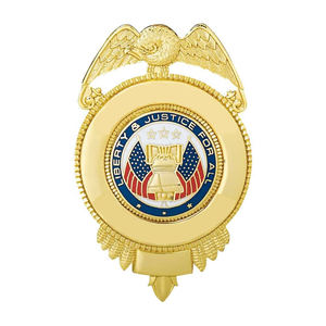 Badge en métal personnalisé Liberté et Justice pour tous, épinglette en émail avec motif aigle et drapeau, fixation par épingle de sûreté sans nickel - Product Image 5