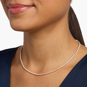 Collier tennis en diamants de laboratoire droits de 16 pouces en or blanc - Product Image 2