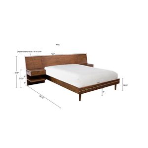 Letto in Legno Clark King con 2 Comodini - Product Image 5