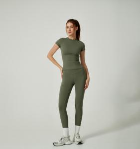Conjunto Deportivo de Dos Piezas para Mujer, Transpirable, Cintura Elástica, Pantalones Cortos de Manga Corta, Ligero, Talla Grande, para Gimnasio, Fitness y Ejercicio - Product Image 4