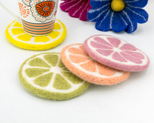 Handmade Eco-Friendly Bohemian Wool Colorful Fruit Drink <b>Coasters</b> Set Absorbent <b>Table</b> <b>Coasters</b> Summer Home Decor Kitchen - Product Image 4