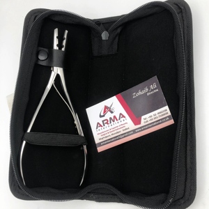 Pince à micro-anneaux professionnelle de haute qualité à 3 trous pour extensions de cheveux, finition miroir argenté, en acier inoxydable durable - Product Image 1