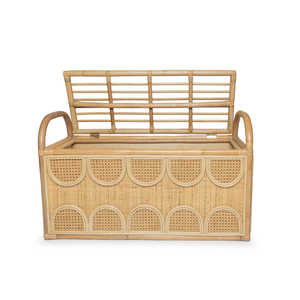 Joyful Rattan Toy <b>Storage</b> <b>Bench</b> Woven <b>Storage</b> <b>Bench</b> Decorative Seating <b>Bench</b> Multi Function <b>Bench</b> For Kids Room Organization - Product Image 6