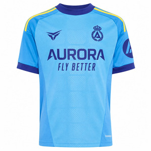 เสื้อฟุตบอลสีฟ้าอ่อนสำหรับผู้ชาย Aurora ผ้าฝ้าย 100% แขนสั้น ทรงหลวม ระบายอากาศได้ดี พิมพ์ลายแบบ Sublimated - Product Image 1