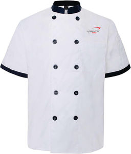 เสื้อเชฟ Discover-Impex แขนสั้น ติดกระดุมด้านหน้า แบบยูนิเซ็กซ์ สำหรับร้านอาหาร ผ้าฝ้ายทอ 100% พิมพ์ลายซิลค์สกรีน - Product Image 4