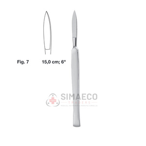 มีดผ่าตัด รุ่น Fig. เครื่องมือผ่าตัดสแตนเลสขนาด 7 15 ซม. 6 นิ้ว ใช้ซ้ำได้ ฆ่าเชื้อได้ รับผลิตแบบ OEM แบรนด์ส่วนตัว - Product Image 1