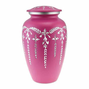 Blue Metal Enamel Cremation Urn Adult <b>Ashes</b> Memorial <b>Casket</b> Custom Pattern Funeral Keepsake - Product Image 5