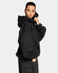 100% Cotton Fleece Black Zebra Print black <b>line</b> Piping Women's oversized hoodie <b>pant</b> tracksuit set women two piece tracksuit set - Product Image 3
