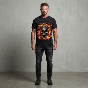 Camiseta con estampado gráfico personalizado, estilo desgastado, 100% algodón jersey, tela ecológica, manga corta, camiseta de moda para uso unisex. - Product Image 5