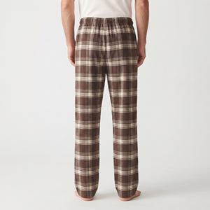 <b>Men</b> Cotton Jogger Flannel <b>Trouser</b> Casual Loose Fit Baggy <b>Wide</b> <b>Leg</b> Winter <b>Trouser</b> Flannel Drawstring Waist Night Pajama Set - Product Image 2