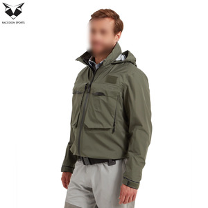 Waterproof Fishing <b>Jacket</b> Men's Outdoor Hooded Windbreaker Breathable Tactical Fishing Coat with Multi-Pockets <b>Rain</b> Gear - Product Image 4
