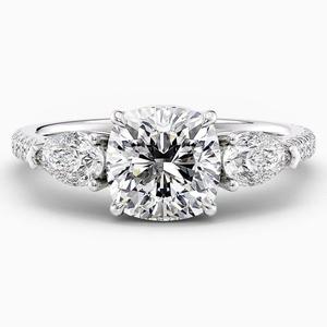 Iced Jewelz Hot Selling 2.50 Carat <b>Cushion</b> Cut Lab-Grown Diamond Ring 14K White Gold Rhodium Plating Prong Setting Engagement - Product Image 6