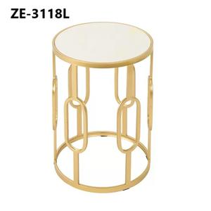 Mesa de Centro/Consola Redonda de Acero Pulido Ecológico de Primera Calidad, Base Costera de Lujo en Metal Dorado Rosa para Espacios de Oficina, Estilo Royal - Product Image 2