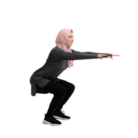 Ensemble Burkini 2 Pièces Modeste à Manches Longues et Coupe Haute pour Femme avec Hijab, Séchage Rapide, Logo Personnalisé, UPF50+, Écologique