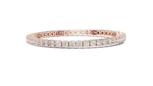 Bracelet unisexe classique en diamant de laboratoire, double fermoir caché, or rose massif 18 carats plaqué rhodium, 6,3 carats, idéal pour offrir, pour les fêtes ou au quotidien - Product Image 3