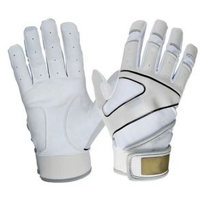 Guantes de bateo de béisbol de calidad profesional, hechos con cuero Cabratta 100% de primera calidad, con logotipo y diseño personalizados. - Product Image 1