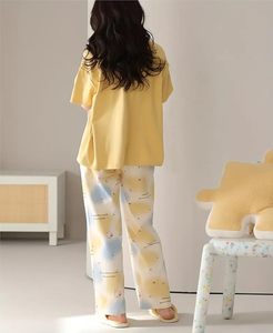 Women’s Printed Cotton Sleepwear Set Round Neck Half Sleeve Top & <b>Pyjama</b> Pants Soft Comfy Night Suit - Product Image 3