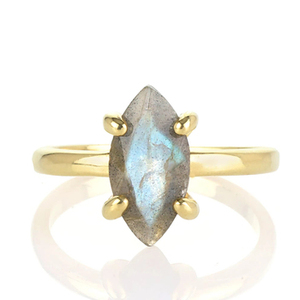 100% Natural <b>Labradorite</b> Pear Faceted Cut Gemstone 925 Sterling Silver Fine <b>Ring</b> Handmade Design Jewelry Wholesaler Manufacturer - Product Image 4